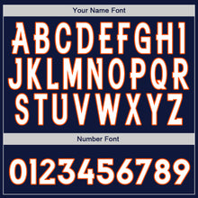 Load image into Gallery viewer, Custom Navy White-Orange Authentic Baseball Jersey
