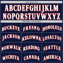 Load image into Gallery viewer, Custom Navy Red-White Authentic Baseball Jersey
