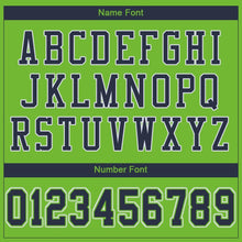 Load image into Gallery viewer, Custom Neon Green Navy-White Mesh Authentic Football Jersey
