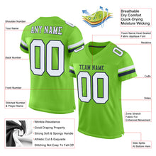Load image into Gallery viewer, Custom Neon Green White-Navy Mesh Authentic Football Jersey

