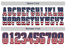 Load image into Gallery viewer, Custom White Navy-Scarlet USA Flag Fashion Football Jersey

