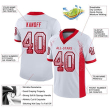 Load image into Gallery viewer, Custom White Scarlet-Navy Mesh Drift Fashion Football Jersey
