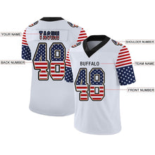 Load image into Gallery viewer, Custom White Black-Vegas Gold USA Flag Fashion Football Jersey
