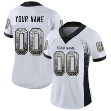 Load image into Gallery viewer, Custom White Black-Vegas Gold Mesh Drift Fashion Football Jersey
