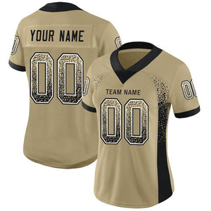 Custom Vegas Gold Black-White Mesh Drift Fashion Football Jersey