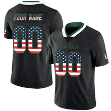 Load image into Gallery viewer, Custom Lights Out Black Gotham Green-White USA Flag Fashion Football Jersey
