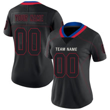 Load image into Gallery viewer, Custom Lights Out Black Scarlet-Royal Football Jersey
