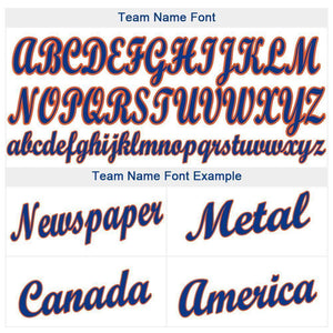 Custom White Royal Strip Royal-Orange Baseball Jersey
