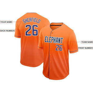 Custom Orange Royal-White Fade Baseball Jersey
