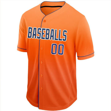 Custom Orange Royal-White Fade Baseball Jersey
