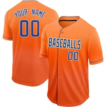 Load image into Gallery viewer, Custom Orange Royal-White Fade Baseball Jersey
