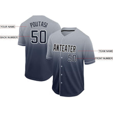 Load image into Gallery viewer, Custom Navy Gray-White Fade Baseball Jersey
