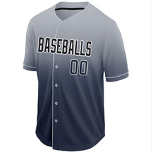 Load image into Gallery viewer, Custom Navy Gray-White Fade Baseball Jersey
