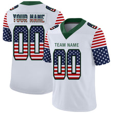 Load image into Gallery viewer, Custom White Gotham Green-Black USA Flag Fashion Football Jersey
