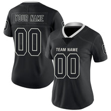 Load image into Gallery viewer, Custom Lights Out Black Silver Football Jersey
