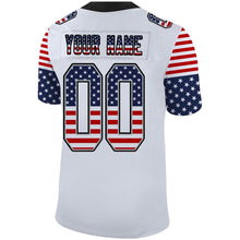 Load image into Gallery viewer, Custom White Black-Gray USA Flag Fashion Football Jersey
