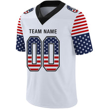Load image into Gallery viewer, Custom White Black-Gray USA Flag Fashion Football Jersey
