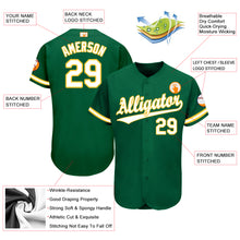 Load image into Gallery viewer, Custom Kelly Green White-Gold Baseball Jersey
