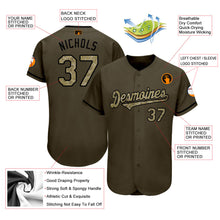 Load image into Gallery viewer, Custom Olive Camo-Black Authentic Salute To Service Baseball Jersey
