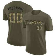 Load image into Gallery viewer, Custom Olive Camo-Black Salute To Service Performance T-Shirt
