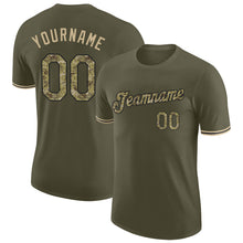 Load image into Gallery viewer, Custom Olive Camo-Black Salute To Service Performance T-Shirt
