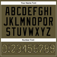 Load image into Gallery viewer, Custom Olive Camo-Black Authentic Salute To Service Baseball Jersey
