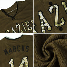 Load image into Gallery viewer, Custom Olive Camo-Khaki Authentic Salute To Service Baseball Jersey
