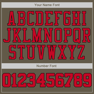 Custom Olive Red-Black Authentic Throwback Basketball Jersey
