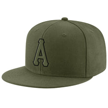 Load image into Gallery viewer, Custom Olive Olive-Black Stitched Adjustable Snapback Hat
