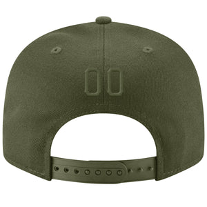Custom Olive Olive-Black Stitched Adjustable Snapback Hat