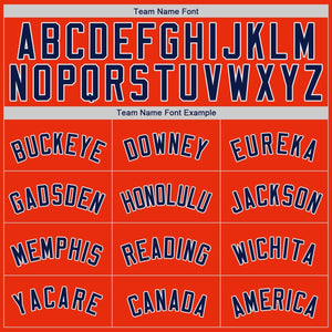 Custom Orange Navy-White Authentic Baseball Jersey
