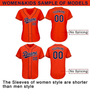 Custom Orange Navy-White Authentic Baseball Jersey