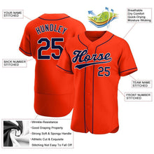 Load image into Gallery viewer, Custom Orange Navy-White Authentic Baseball Jersey
