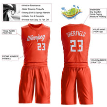 Load image into Gallery viewer, Custom Orange White Round Neck Suit Basketball Jersey
