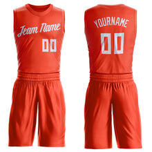 Load image into Gallery viewer, Custom Orange White Round Neck Suit Basketball Jersey
