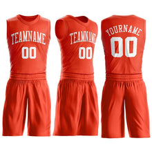 Load image into Gallery viewer, Custom Orange White Round Neck Suit Basketball Jersey
