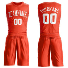 Load image into Gallery viewer, Custom Orange White Round Neck Suit Basketball Jersey
