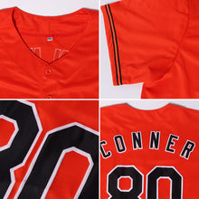 Load image into Gallery viewer, Custom Orange Black-White Authentic Baseball Jersey
