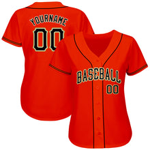 Load image into Gallery viewer, Custom Orange Black-Old Gold Authentic Baseball Jersey
