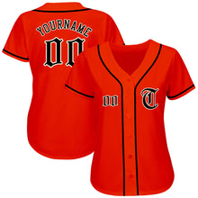 Load image into Gallery viewer, Custom Orange Black-Cream Authentic Baseball Jersey
