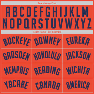 Custom Orange Navy-White Authentic Throwback Rib-Knit Baseball Jersey Shirt