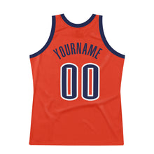 Load image into Gallery viewer, Custom Orange Navy-White Authentic Throwback Basketball Jersey
