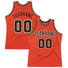 Load image into Gallery viewer, Custom Orange Black-Old Gold Authentic Throwback Basketball Jersey
