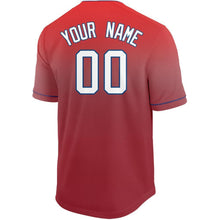 Load image into Gallery viewer, Custom Red White-Navy Fade Baseball Jersey
