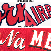 Load image into Gallery viewer, Custom Red White-Navy Fade Baseball Jersey
