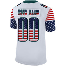 Load image into Gallery viewer, Custom White Midnight Green-Black USA Flag Fashion Football Jersey
