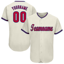 Load image into Gallery viewer, Custom Cream Red-Royal Baseball Jersey
