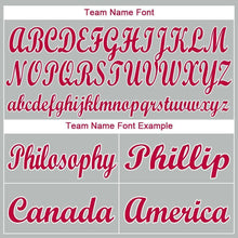 Load image into Gallery viewer, Custom Gray Red-White Baseball Jersey
