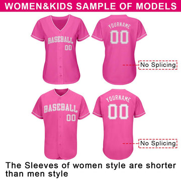 Custom Pink Authentic Baseball Jersey