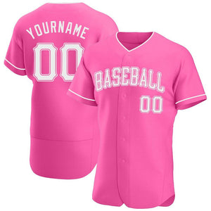 Custom Pink Authentic Baseball Jersey